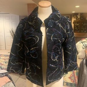 Vintage Style Jacket black multi-color design